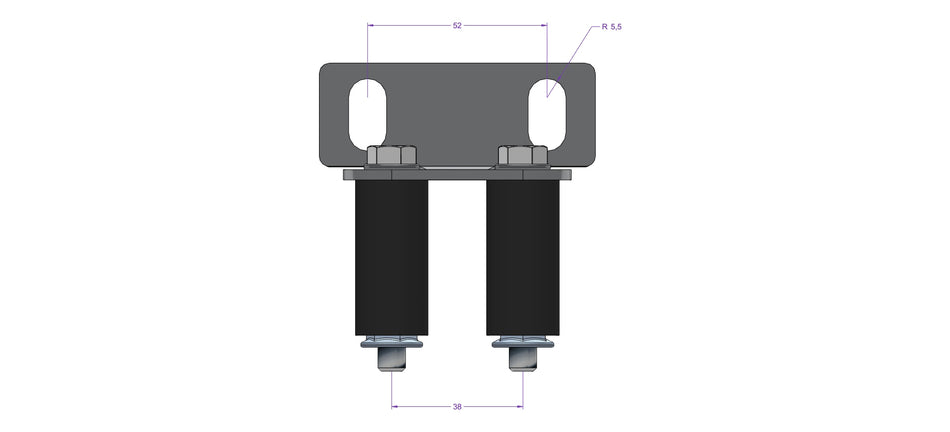 Guide support WP_CAL50 for CALPEDA pumps (guides Ø26.9x2, spacing 38 mm)