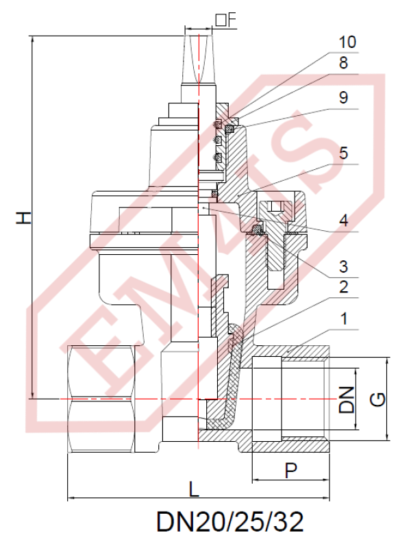 ZKO-G Rubberized threaded wedge gate valve for sewage - DN32/G1¼" - DN50/G2"